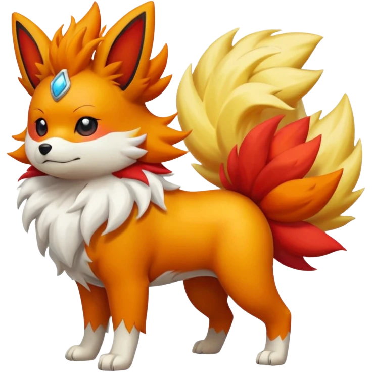 Flareon-Growlithe-Solgaleo-Zorua-fusion-hybrid, full body emoji