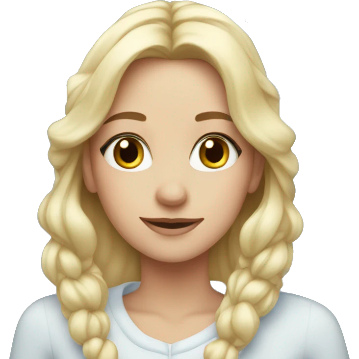 Blonde girl with snowflakes emoji