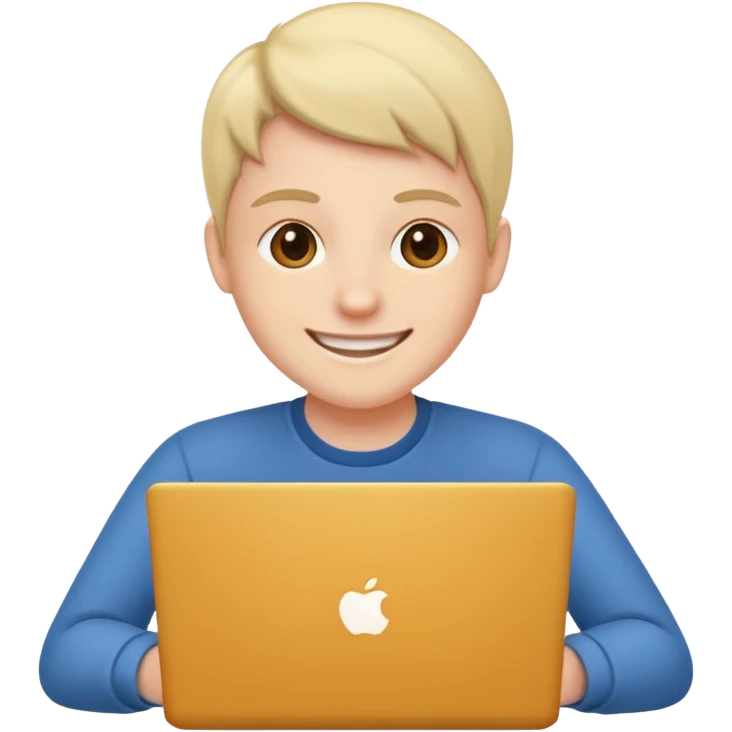 put it a laptopcreate a character and with hss laptop
 emoji