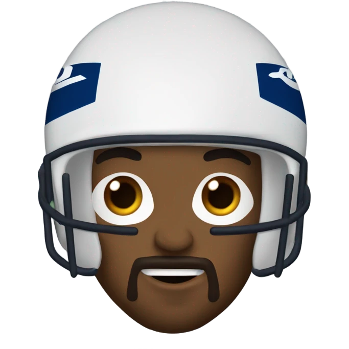 Black man with goatee & low cut beard eating a chocolate chip muffin wearing a Colts football helmet  emoji