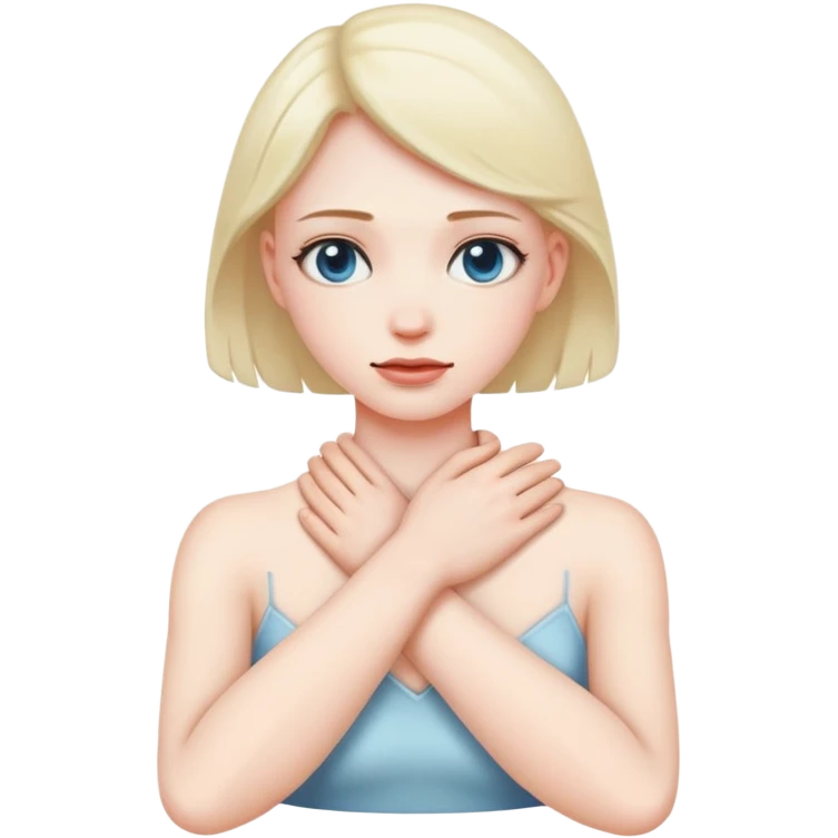Hands crossing neck emoji