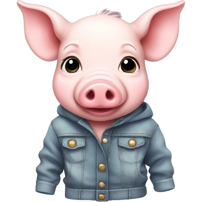 Baby pig with clothes emoji