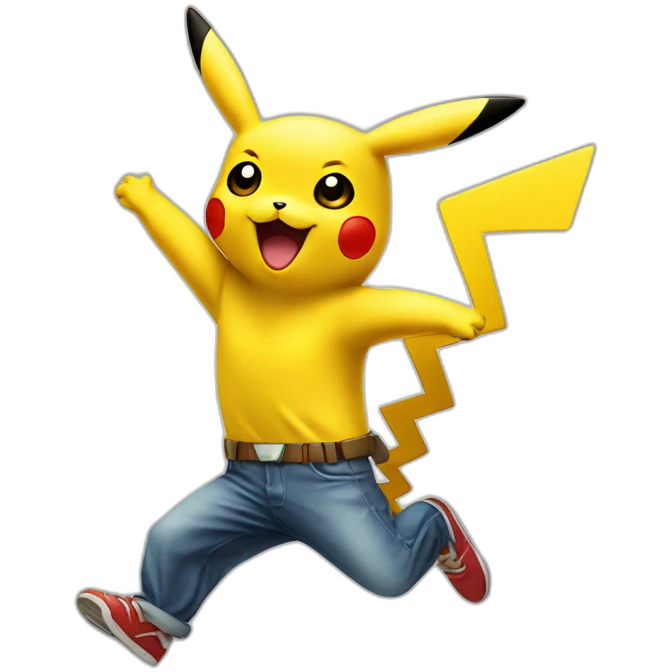 jumping Pikachu emoji