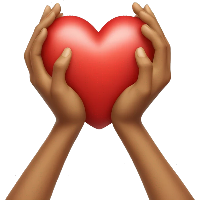 showing heart with hands emoji