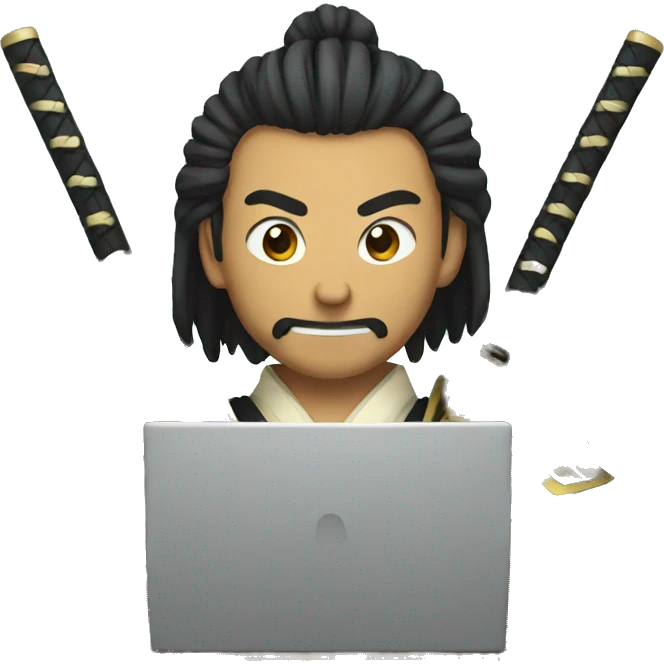 samurai with laptop emoji