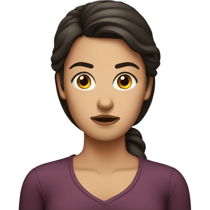 brunette women frowning  emoji