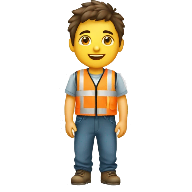 Niño gordo vestido de construccion emoji