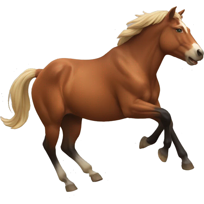 horse running behind an ox emoji