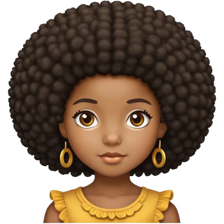 Black little girl with afro hair  emoji