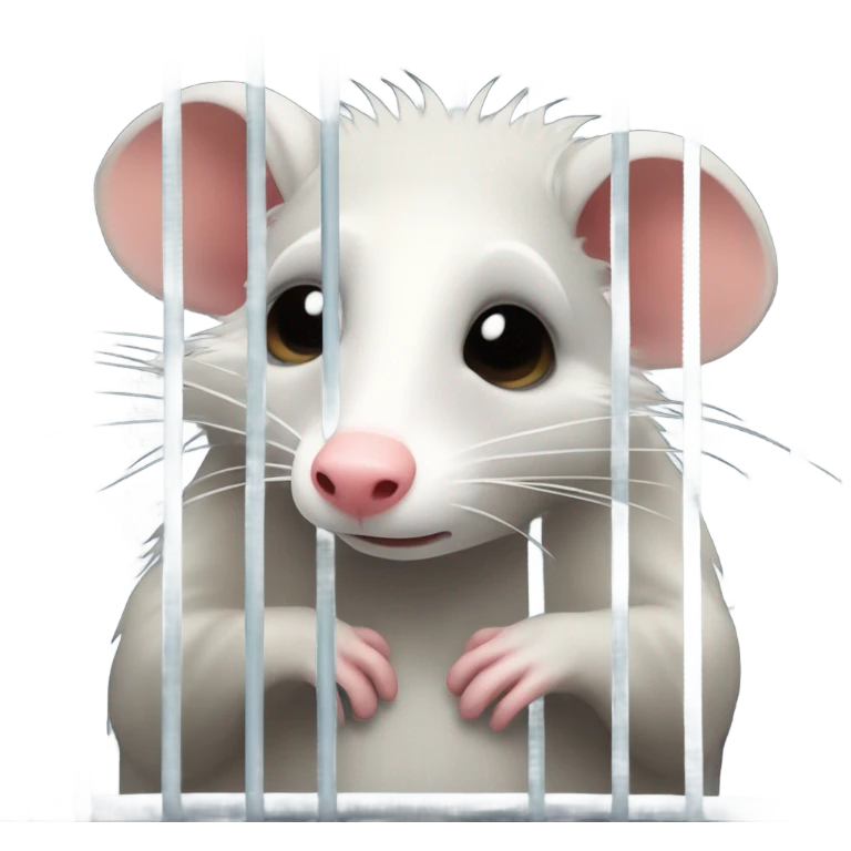 Sad Opossum in a cage emoji