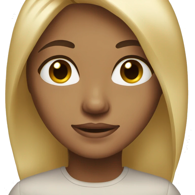 Blonde girl straight hair brown eyes emoji