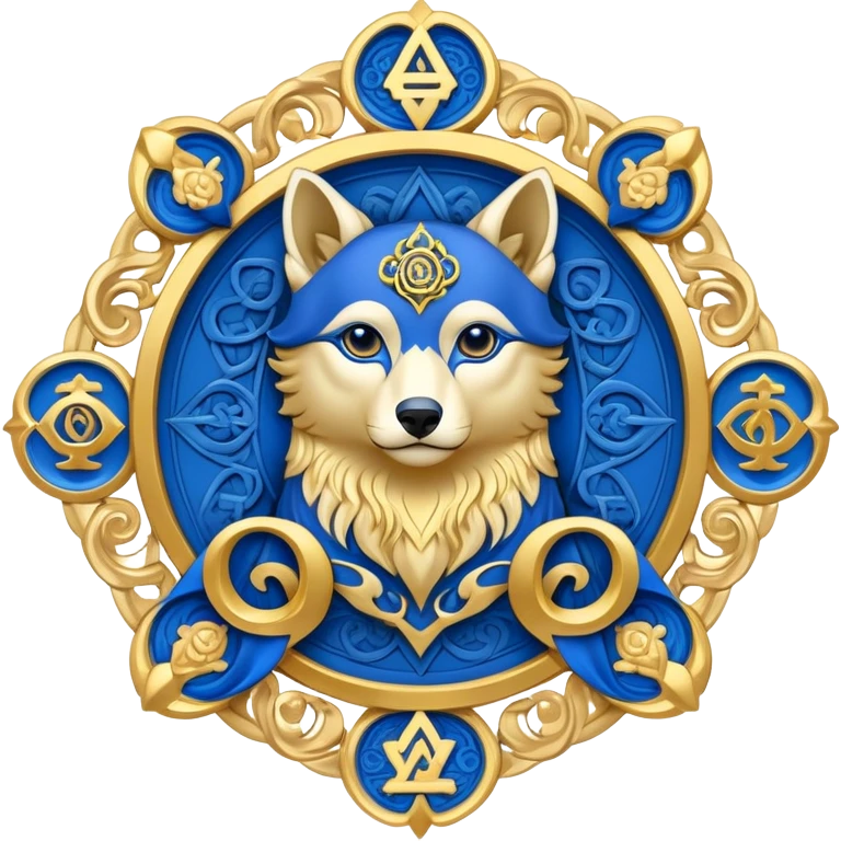 Blue Chi Roh with alpha and omega symbols emoji