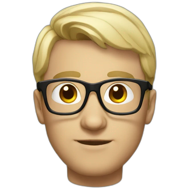white man with specs and looks smart emoji
