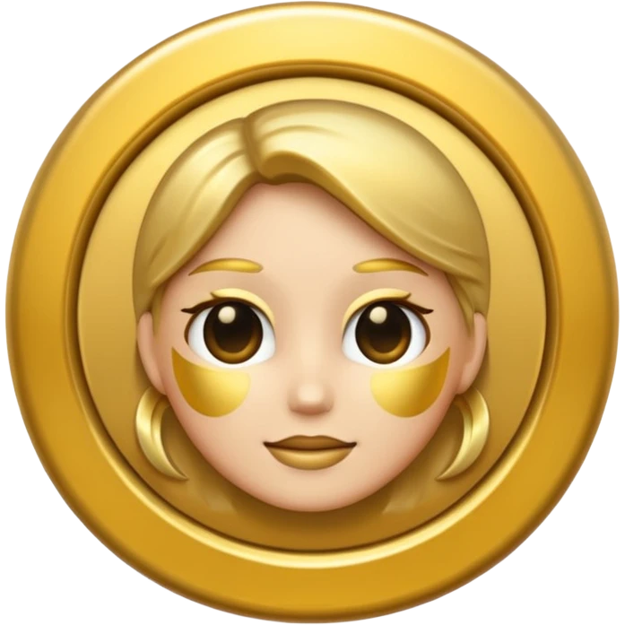 female gender symbol with metallic gold look classic emoji style emoji