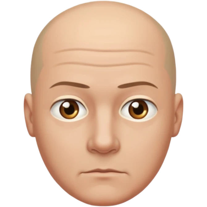 a stupid man with a very flat head emoji