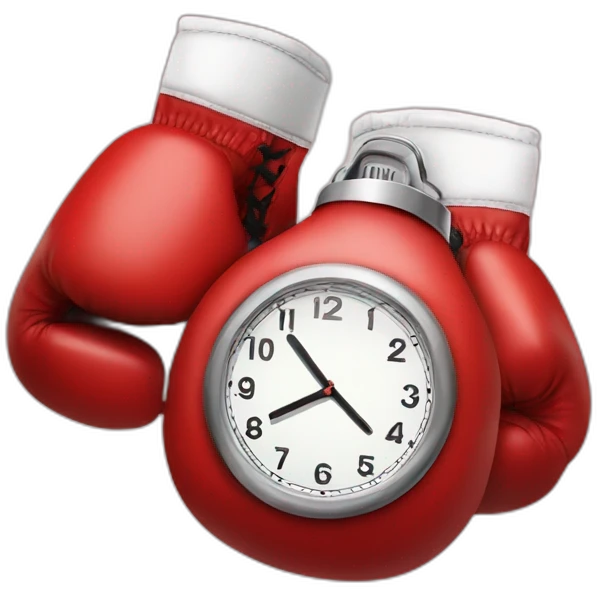 boxing gloves with a clock emoji