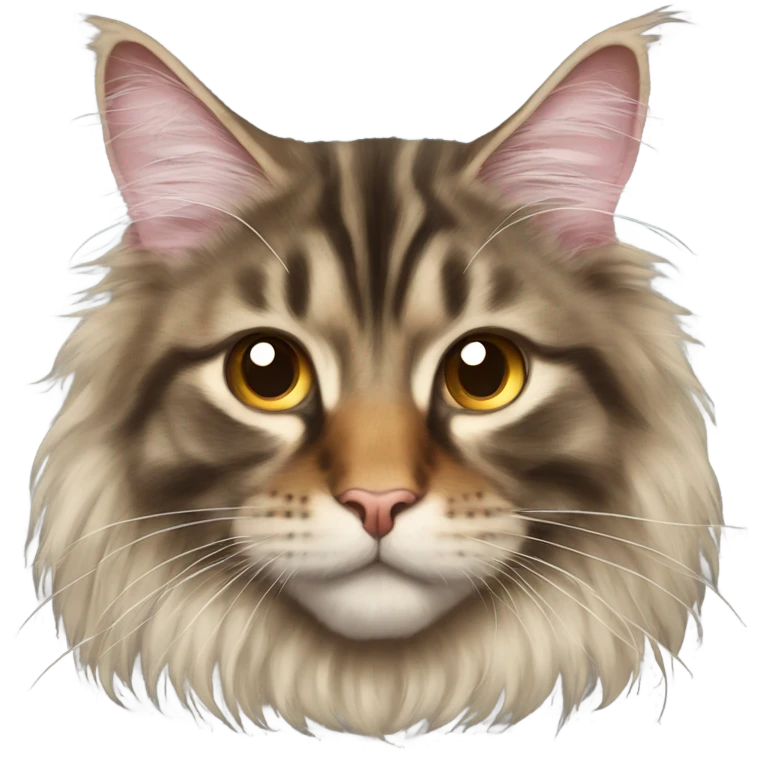 Maine Coon with a stupid face and butterfly on his nose emoji