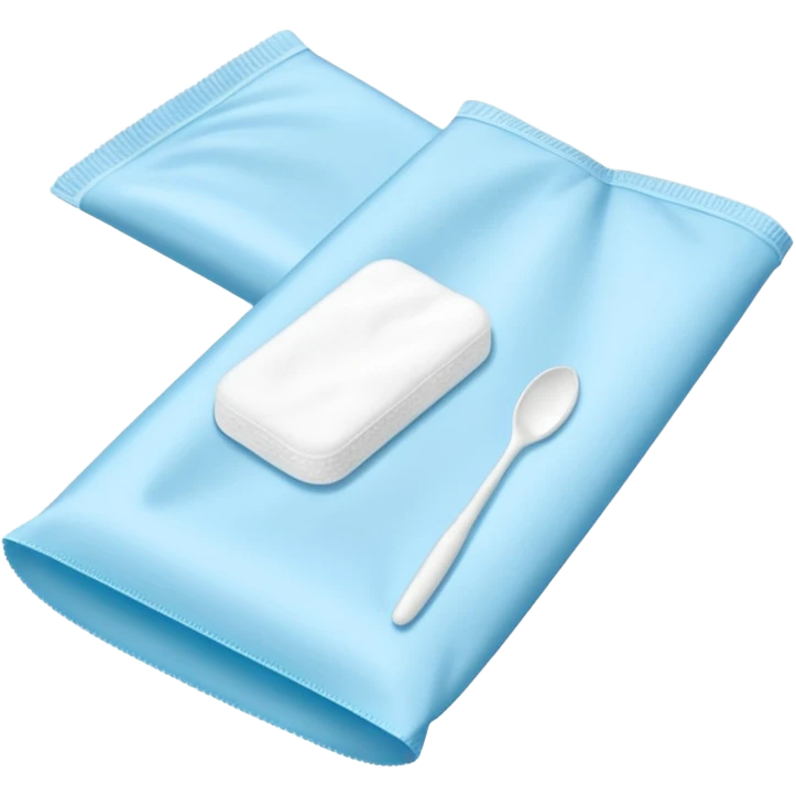 disposable gloves, cotton pads and swabs lying on a table emoji
