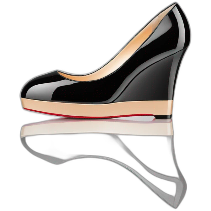 WEDGE heel LOUBOUTIN black PATENT emoji