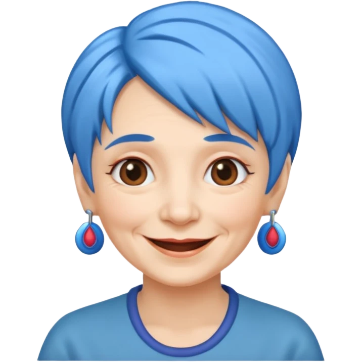 nlue hair old woman emoji