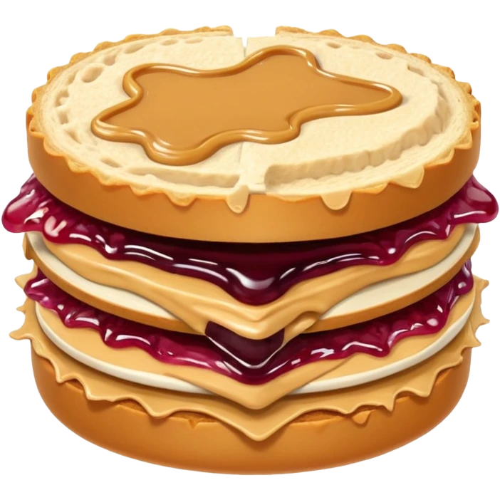 a round uncrustable sandwich with crimped edges and a bite taken out of it emoji