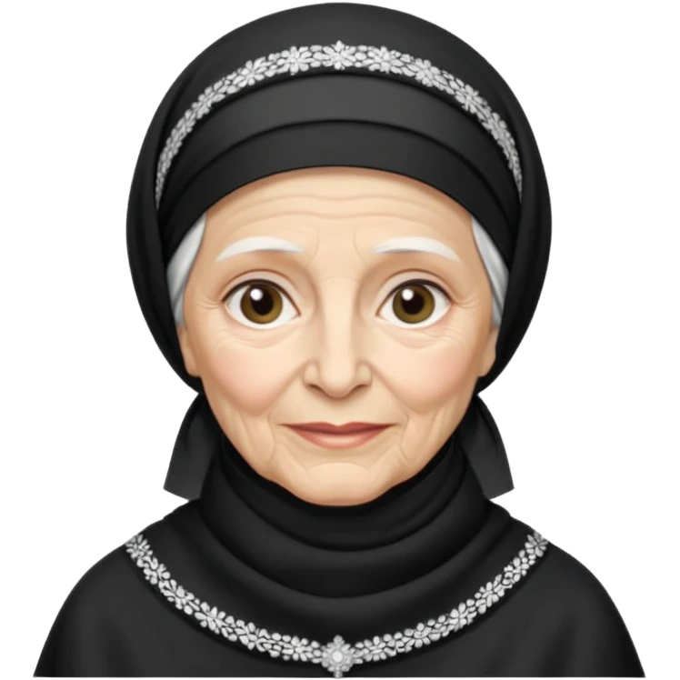 orthodox jewish woman with tichel kercheif circa. 1890 make into greyscale elderly emoji