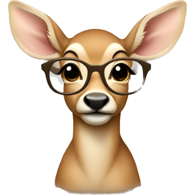 fawn with translucent beige round glasses emoji