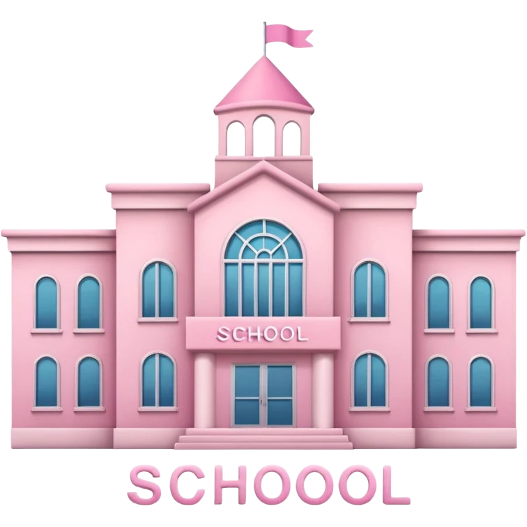 pink school with the word school in big letters emoji