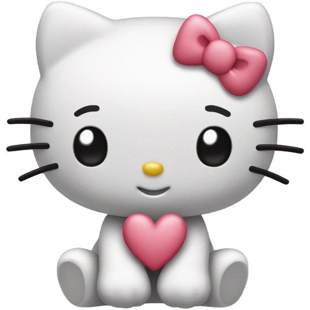 Hello kitty with ￼ heart eyes ￼ emoji