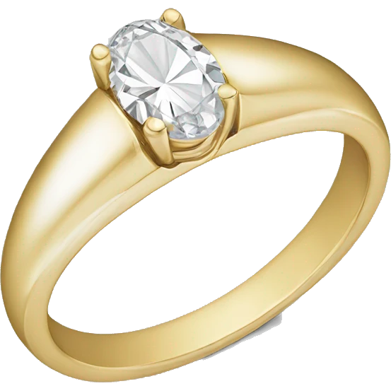 gold wedding band with big oval diamond  emoji