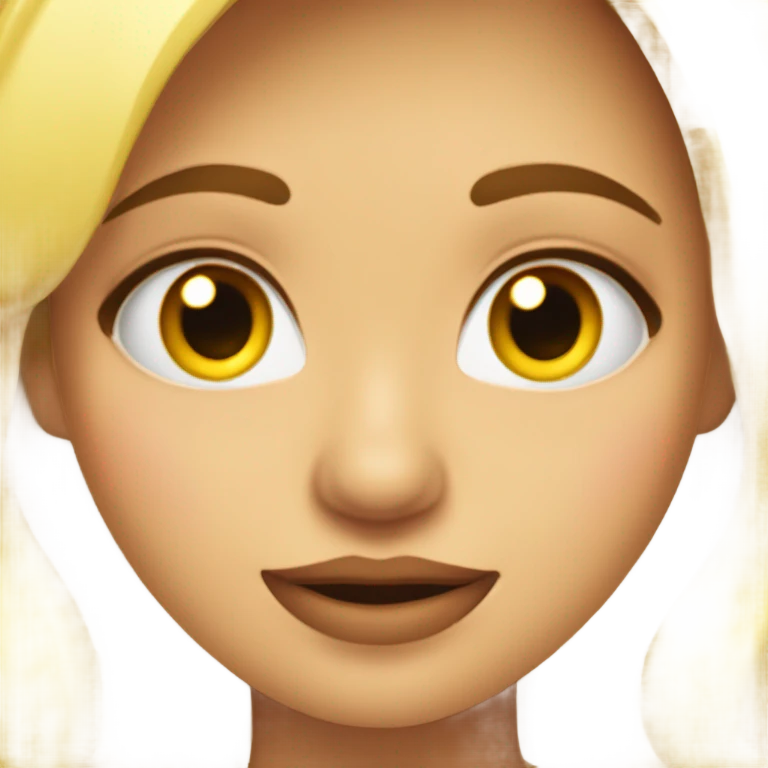 Chica rubia de ojos amarillos con pestañas onduladas bebé emoji