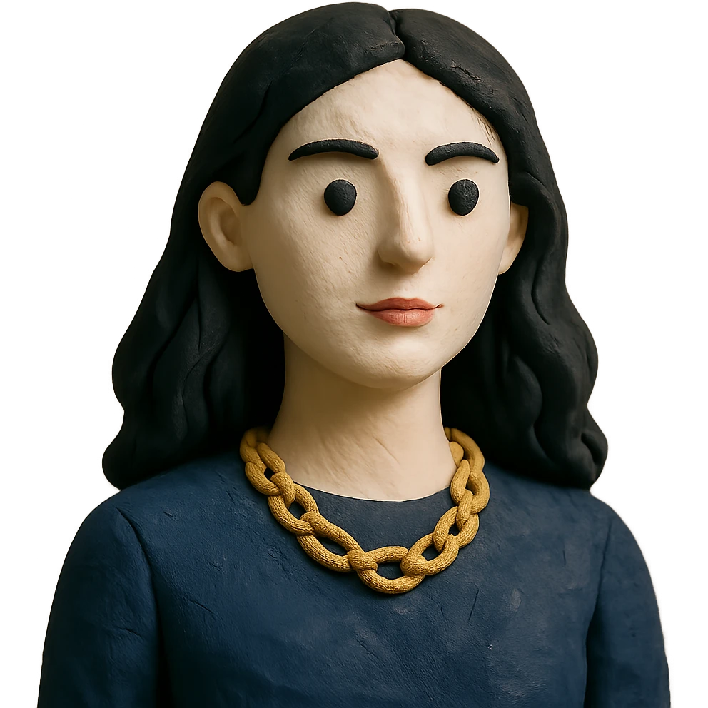 college girl with black hair, white skin, wearing a Cartier necklace, old money luxury vibe emoji