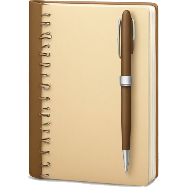 beautiful beige diary with pen emoji