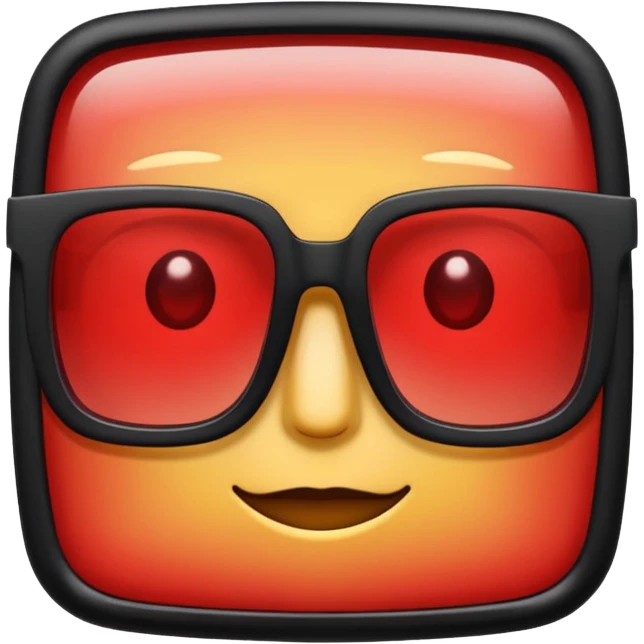 square glasses with red lenses emoji