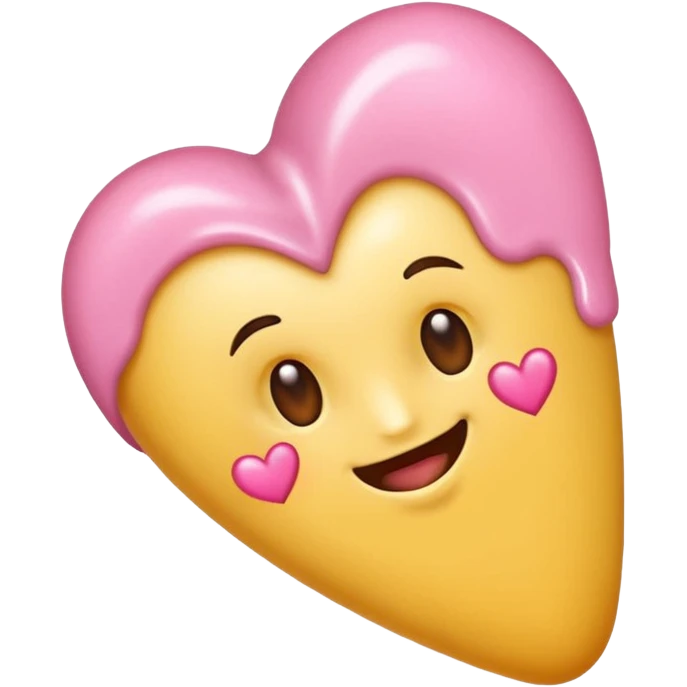 Diseña un emoji de un remolino (swirl) de mantequilla corporal, de textura muy suave y cremosa, con un pequeño corazón de color rosa brillante en la punta. Enfoque en la textura y el cuidado. emoji