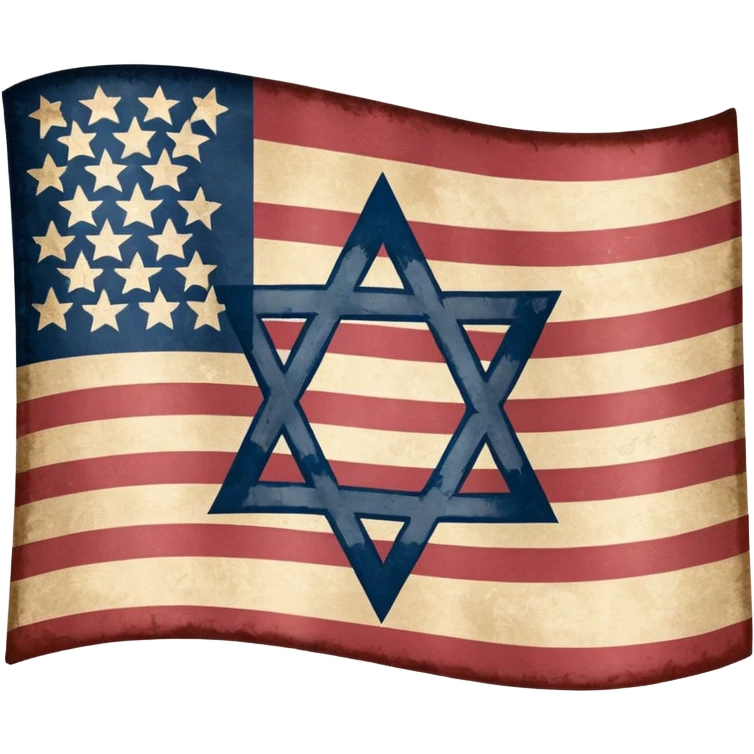United States flag with a swastika symbol and star of david symbol on the flag emoji