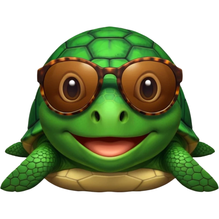 A turtle wearing sunglasses emoji