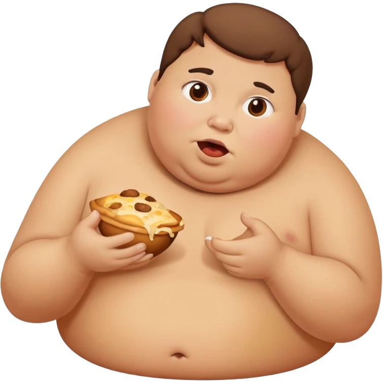 A fat person eating the world  emoji