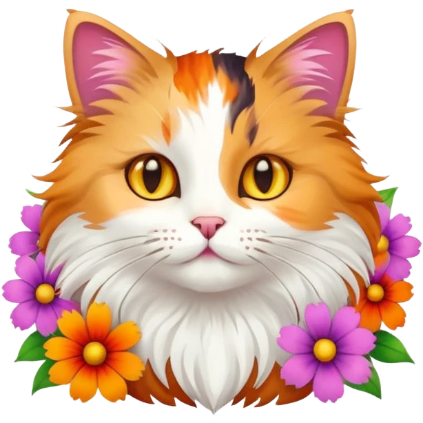 cat with flower emoji