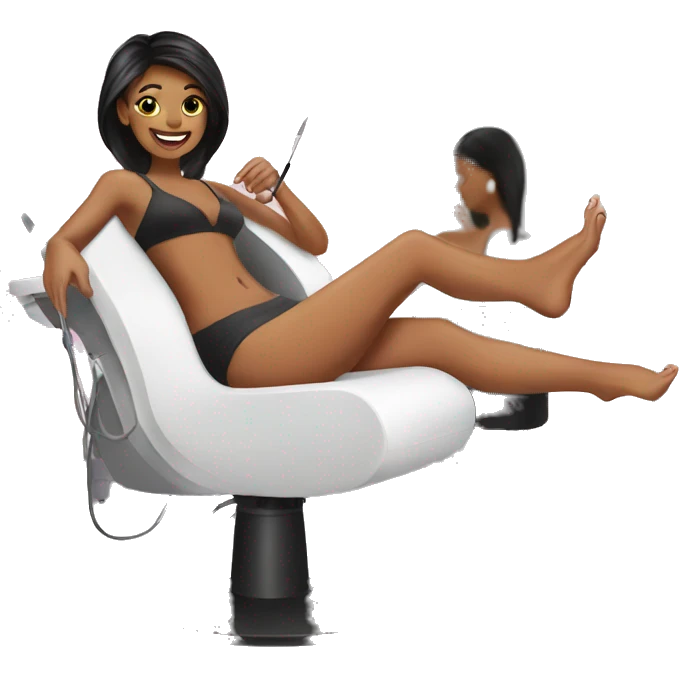 Getting a pedicure in a nail salon emoji