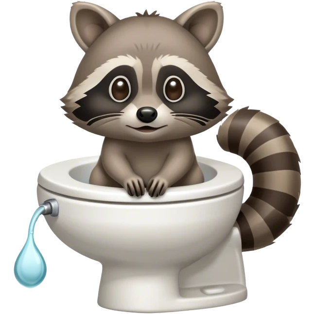 a racoon pooping on a toilet  emoji