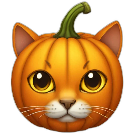 Pumpkin head cat emoji