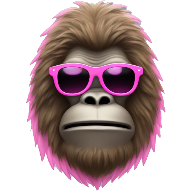 Bigfoot with pink sunglasses emoji