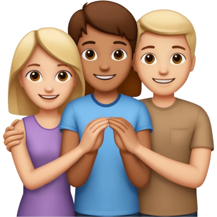 Three people holding hands emoji