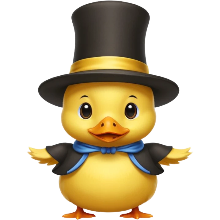 baby duck with magician’s hat
 emoji