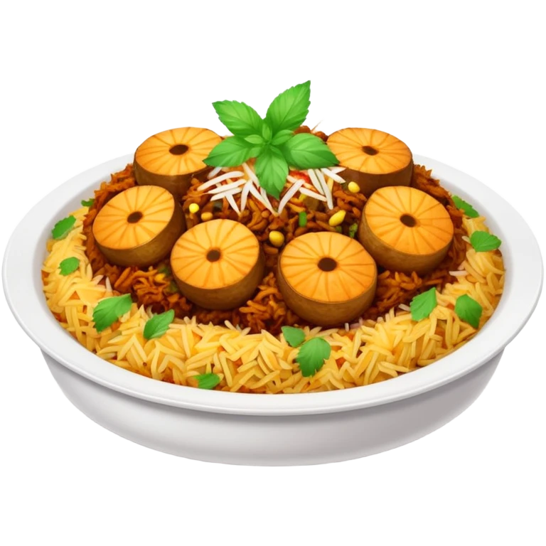Emoji with biryani in a plate emoji