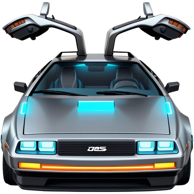 futuristic DeLorean car with glowing Tron-inspired lines emoji