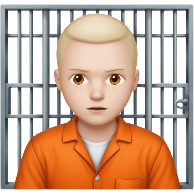 criminal in jail behind bars the bars should be in front of the person emoji