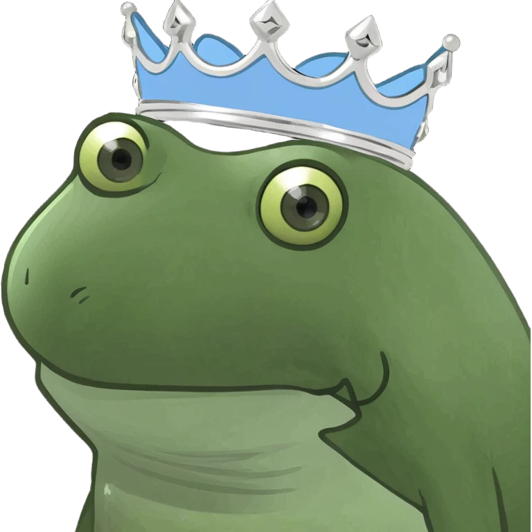 Light blue crown with silver emoji