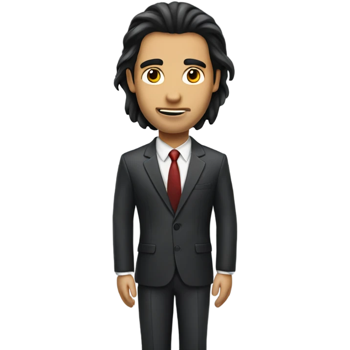 Suit man with long dark hair  emoji